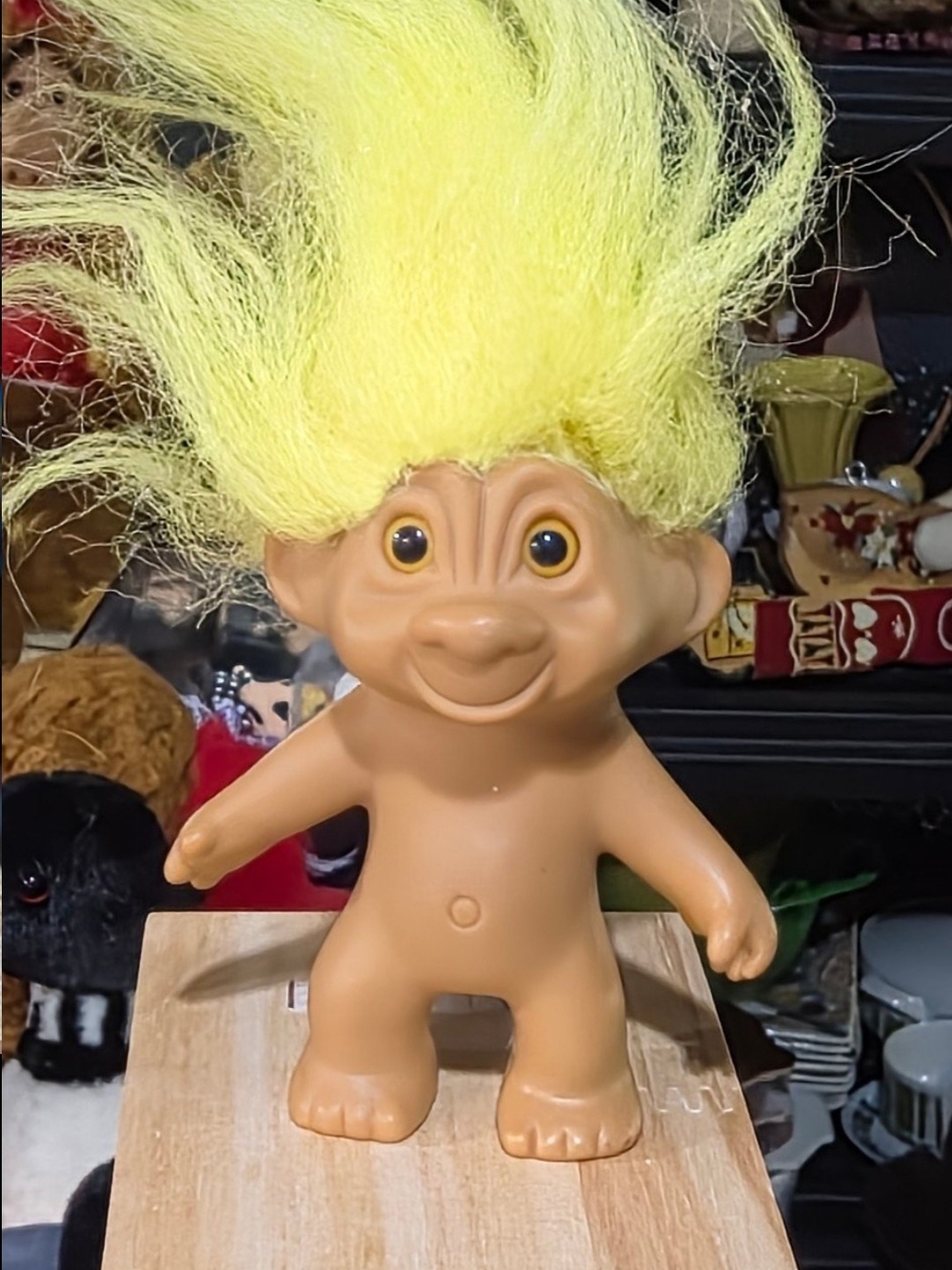 Vintage 1991 TNT Yellow Haired Yellow Eyed Troll Doll
